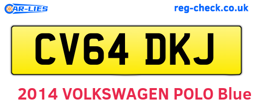 CV64DKJ are the vehicle registration plates.