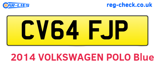 CV64FJP are the vehicle registration plates.