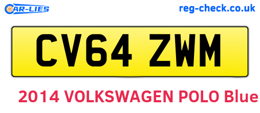 CV64ZWM are the vehicle registration plates.