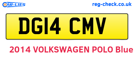 DG14CMV are the vehicle registration plates.