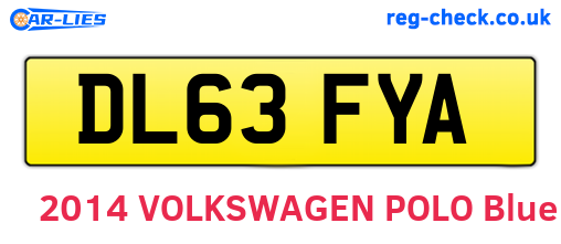 DL63FYA are the vehicle registration plates.