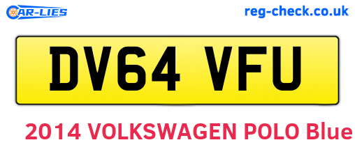 DV64VFU are the vehicle registration plates.