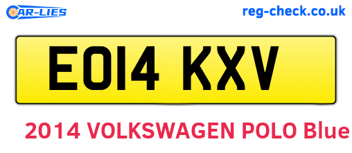 EO14KXV are the vehicle registration plates.