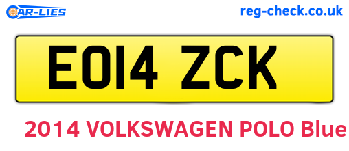 EO14ZCK are the vehicle registration plates.