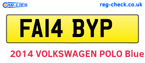 FA14BYP are the vehicle registration plates.