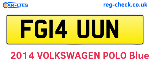 FG14UUN are the vehicle registration plates.