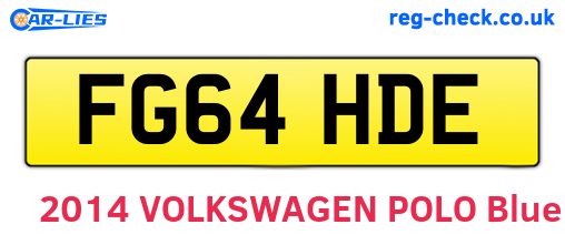 FG64HDE are the vehicle registration plates.