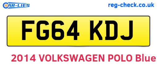 FG64KDJ are the vehicle registration plates.