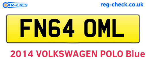FN64OML are the vehicle registration plates.