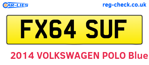 FX64SUF are the vehicle registration plates.