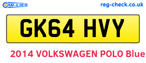 GK64HVY are the vehicle registration plates.