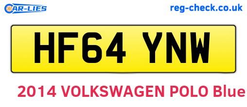 HF64YNW are the vehicle registration plates.