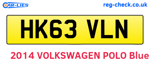 HK63VLN are the vehicle registration plates.