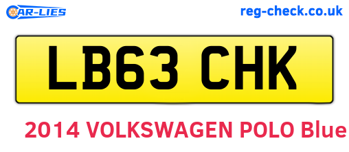 LB63CHK are the vehicle registration plates.