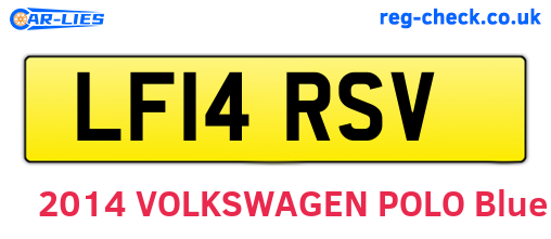 LF14RSV are the vehicle registration plates.