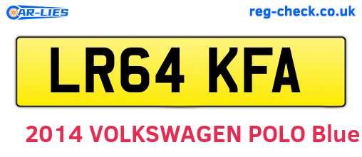 LR64KFA are the vehicle registration plates.