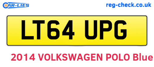 LT64UPG are the vehicle registration plates.