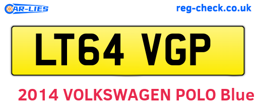 LT64VGP are the vehicle registration plates.