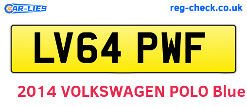LV64PWF are the vehicle registration plates.