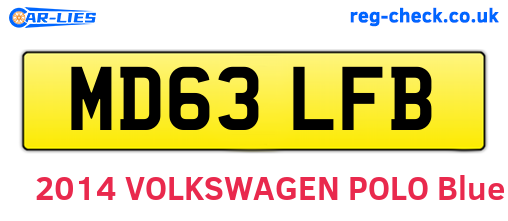 MD63LFB are the vehicle registration plates.