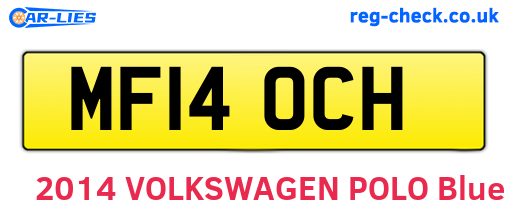 MF14OCH are the vehicle registration plates.