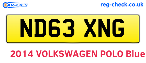 ND63XNG are the vehicle registration plates.