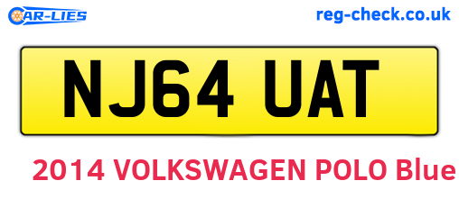 NJ64UAT are the vehicle registration plates.