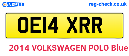 OE14XRR are the vehicle registration plates.