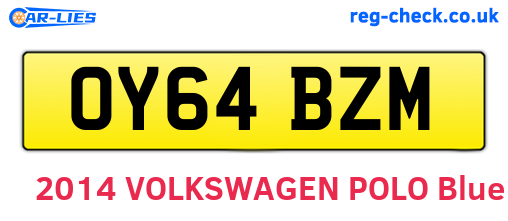 OY64BZM are the vehicle registration plates.