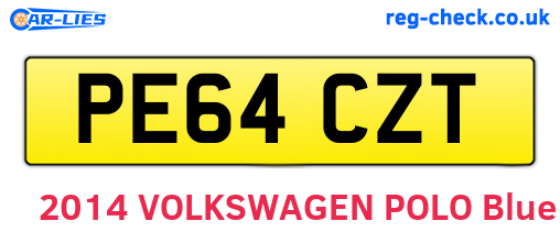 PE64CZT are the vehicle registration plates.