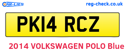 PK14RCZ are the vehicle registration plates.