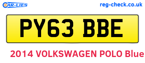 PY63BBE are the vehicle registration plates.