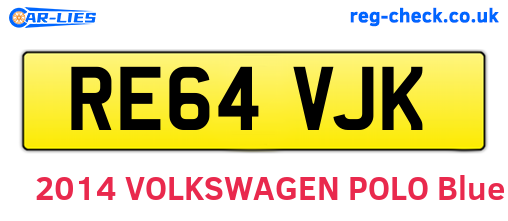 RE64VJK are the vehicle registration plates.