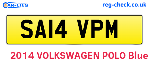 SA14VPM are the vehicle registration plates.