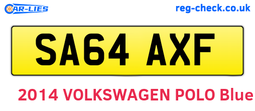 SA64AXF are the vehicle registration plates.