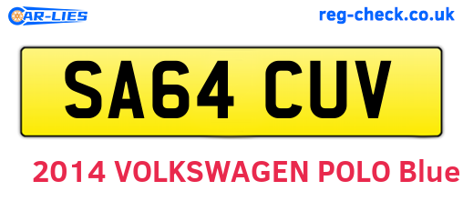 SA64CUV are the vehicle registration plates.