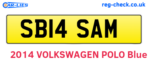 SB14SAM are the vehicle registration plates.