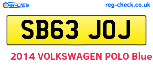 SB63JOJ are the vehicle registration plates.