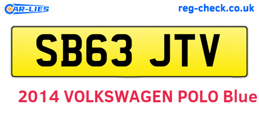 SB63JTV are the vehicle registration plates.