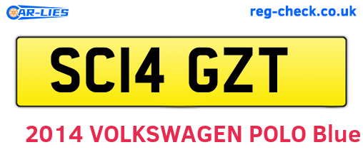 SC14GZT are the vehicle registration plates.