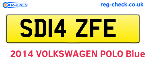 SD14ZFE are the vehicle registration plates.