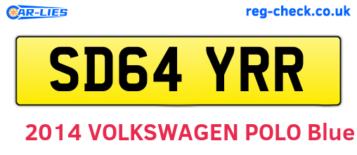 SD64YRR are the vehicle registration plates.
