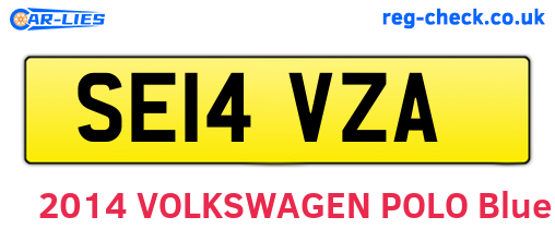 SE14VZA are the vehicle registration plates.