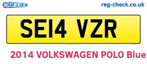 SE14VZR are the vehicle registration plates.