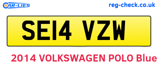 SE14VZW are the vehicle registration plates.