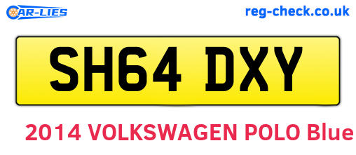 SH64DXY are the vehicle registration plates.