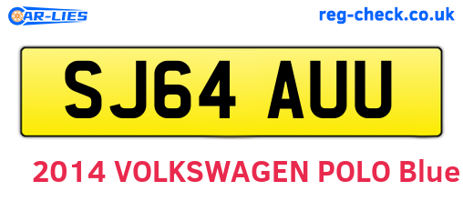 SJ64AUU are the vehicle registration plates.