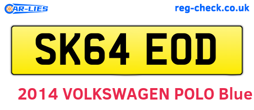 SK64EOD are the vehicle registration plates.