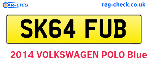 SK64FUB are the vehicle registration plates.
