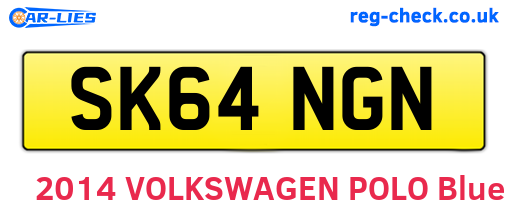 SK64NGN are the vehicle registration plates.